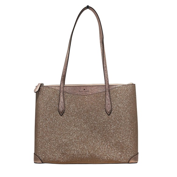 kate spade Handbags - Kate Spade New York Shimmy Large Glitter Tote Bag in Rose Gold NWOT